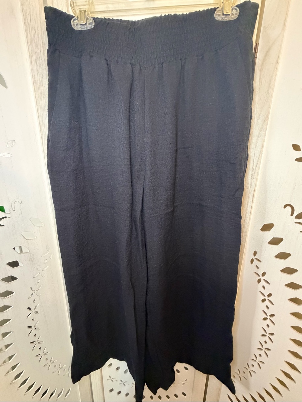 a new day Black Smocked Waist Wide Leg Pants